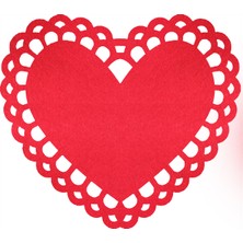 LORA DAVET Keçe Amerikan Servis (6 Adet) KIRMIZI 16540