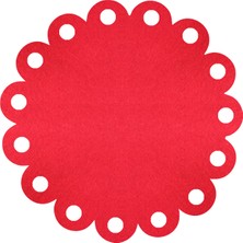 LORA DAVET Keçe Amerikan Servis (6 ADET) KIRMIZI 16548