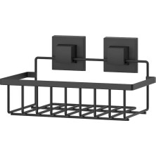 Tekno-tel Teknotel Delme Vida Matkap Yok! Easyfıx Yapıskanlı Tek Katlı Banyo Rafı Mat Siyah EF241