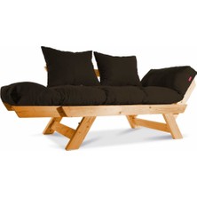 Mobil Deco Kombin Wood Ahşap Iki Kişilik Kanepe (Ceviz/kahverengi)