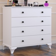 Tocco 1077 Linet 4 Çekmeceli Şifonyer-BEYAZ