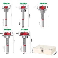 Depolife Ahşap Freze Bıçağı 15MM 20MM 25MM 30MM 35MM Stoperli Panç Ayarlı Panç Takımı 5 Parça