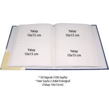 Acr 200’LÜK 10X15CM Ciltbezli Fotoğraf Albümü - Mavi