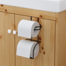 TEKNOTEL DOLAP KAPAĞINA ASMALI YEDEKLİ TUVALET KAĞITLIK MAT SİYAH SF282