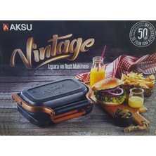 Aksu Vintage Mini  Izgara ve Tost Makinesi - Antrasit