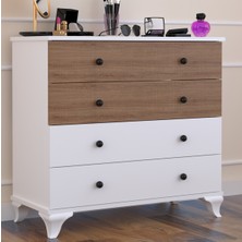 Tocco 1079 Linet 4 Çekmeceli Şifonyer-BEYAZ MEŞE
