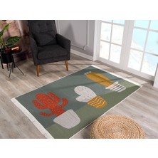 Caretta Home Kaktüs Desenli 80 x 120 cm Dokuma Kilim