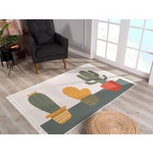 Caretta Home Kaktüs Desenli 80 x 120 cm Dokuma Kilim