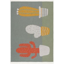 Caretta Home Kaktüs Desenli 80 x 120 cm Dokuma Kilim