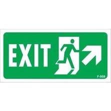 Ennalbur Exit Sağ Yukarı Uyarı Levhası 17,5X25 KOD:959