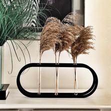 Thorqtech Dekoratif Metal Vintage Vazo Oval 3 Gözlü