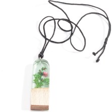 Tedz Collection Doğal Reçine Çiçekli Kolye Yeşil