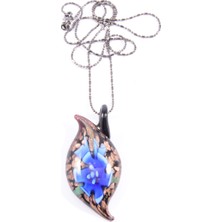 Tedz Collection Murano Yaprak Kolye Safir
