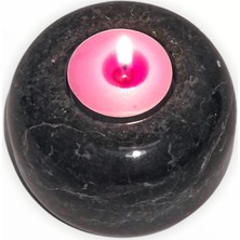 Lux & Marble Lumi - Siyah Mermer Orta Boy Tea-light Mumluk