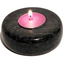 Lux & Marble Lumi - Siyah Mermer Tea-light Mumluk Seti