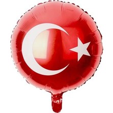 Öfn Aksesuar Öfn Kırmızı Türk Bayraklı Balon 18" Inc