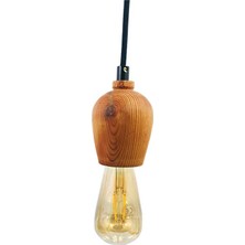 Bun Design Oval Ahşap Lamba