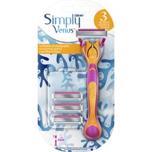 Gillette Simply Venus 3 Tıraş Makinesi + 3 Yedek Tıraş Bıçağı