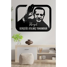 Ahwall Recep Tayyip Erdoğan  Görseli ve Yazılı Figürlü Dekoratif Ahşap Tablo