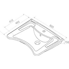 Turkuaz Seramik Bedensel Engelli Lavabo 60 cm 017100U