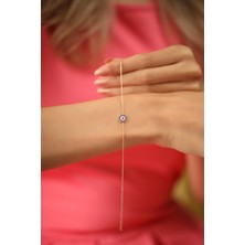 Ninova Silver Nazarlık Model Rose Kaplama Gümüş İtalyan Bileklik