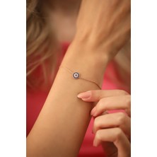 Ninova Silver Nazarlık Model Rose Kaplama Gümüş İtalyan Bileklik
