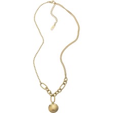 Modamugo Çelik Zincir Kolye, Yuvarlak Dad Yazılı - Gold