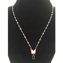 Modamugo Çelik Kolye Kelebekli Rose