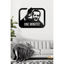 Ahwall Recep Tayyip Erdoğan One Minute Görseli ve Yazılı Figürlü Dekoratif Ahşap Tablo