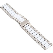 Ally 22 mm Gear S3 Watch 4 -GT2 GT2E 46 mm Kayış,kordon Seramik Paslanmaz Çelik AL-32893