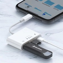 Ally Lightning-OTG Hub -USB Type C To Kulaklık ve USB Kamera Okuyucu OTG AL-33386