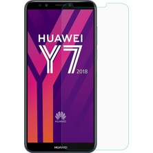 Caseart Huawei Y7 2018 Temperli Ekran Koruyucu Kırılmaz Cam Şeffaf