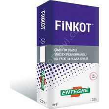 Entegre Finkot Çimento Esaslı Polimer Katkılı Yüksek Performanslı Isı Yalıtım Plaka Sıvası 25 Kg.