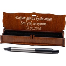 Kalemhane İsme Özel Ahşap Kutulu Tükenmez Kalem