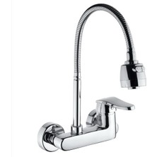 Nsa Armatür Nsa Blanca Yandan Kollu Spiral Borulu Mix Aplike Evye Mutfak Bataryası