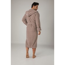 Nuşa Devetüyü Biyeli Bambu Cotton Erkek Bornozu