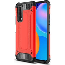 kilifone - Huawei P Smart 2021 - Kılıf Çift Katman Zırh Tank Crash Military Kapak - Kırmızı - T15818