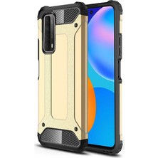 kilifone - Huawei P Smart 2021 - Kılıf Çift Katman Zırh Tank Crash Military Kapak - Gold - T15818