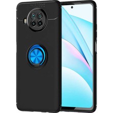Tekno Grup Xiaomi Mi 10T Lite Kılıf Ultra Korumalı Yüzüklü Manyetik Ravel Silikon + Tam Kaplayan 6d Nano Ekran Koruyucu Siyah - Mavi