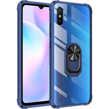 Tekno Grup Xiaomi Redmi 9A Kılıf Korumalı Yüzüklü Standlı Mola Kapak Lacivert