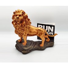 Bun Design Bronz Kaplı Aslan Biblo