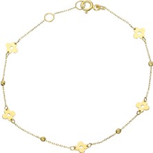 Glorria Altın Dorika Çiçek Bileklik