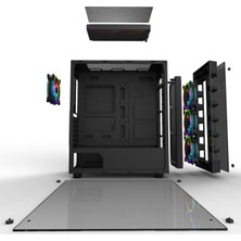 Power Boost X59RGB USB 3.0 Tempered Glass 4 x RGB Fanlı Gaming Kasa (PSU Yok) (JBST-X59RGB)