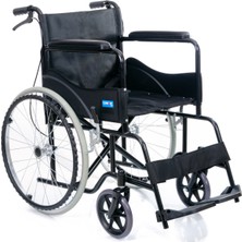 Comfort Plus KY809E Siyah Kumaş Refakatçı Frenli Standart Tekerlekli Sandalye