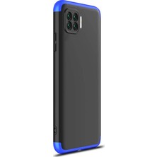 Microsonic Oppo Reno 4 Lite Kılıf Double Dip 360 Protective Siyah Mavi