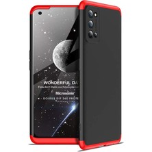 Microsonic Realme 7 Pro Kılıf Double Dip 360 Protective Siyah Kırmızı