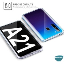 Microsonic Samsung Galaxy A21 Kılıf 6 Tarafı Tam Full Koruma 360 Clear Soft Şeffaf