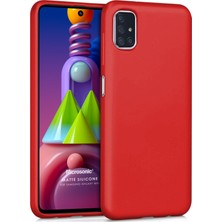 Microsonic Matte Silicone Samsung Galaxy M51 Kılıf Kırmızı