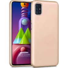 Microsonic Matte Silicone Samsung Galaxy M51 Kılıf Gold