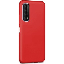 Microsonic Matte Silicone Huawei P Smart 2021 Kılıf Kırmızı